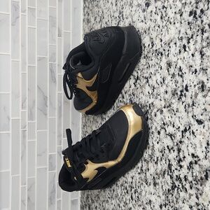 Black & Gold Nike Air Max 90 Essential Running Shoes sz 8.5 sneakers 537384-058